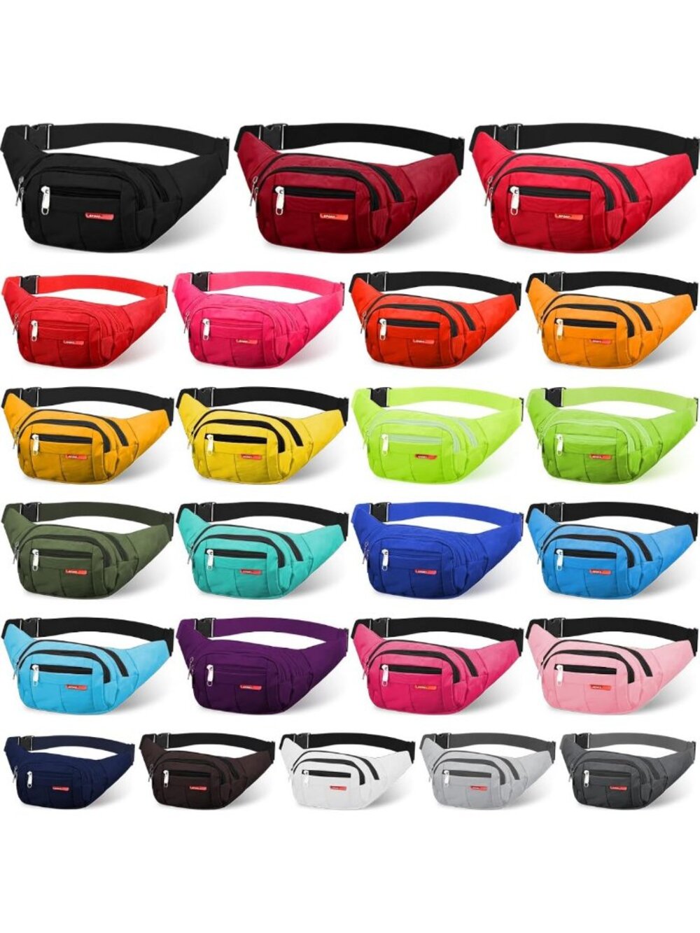 24 Pcs Plus Size Fanny Pack & Crossbody Waist Bags for Adults - Stylish